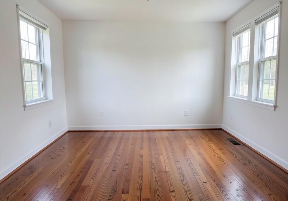 Sample photo of an empty living room with clean floors