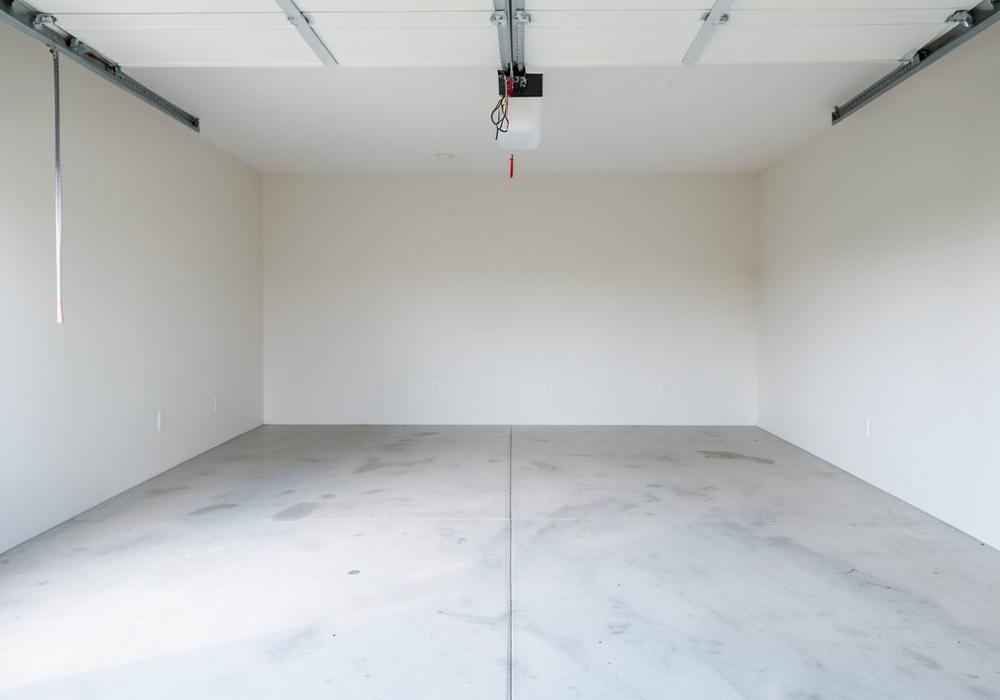 Sample photo of an empty, swept two-car garage