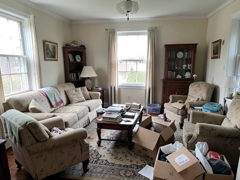 A full property cleanout with furniture and household items loaded out
